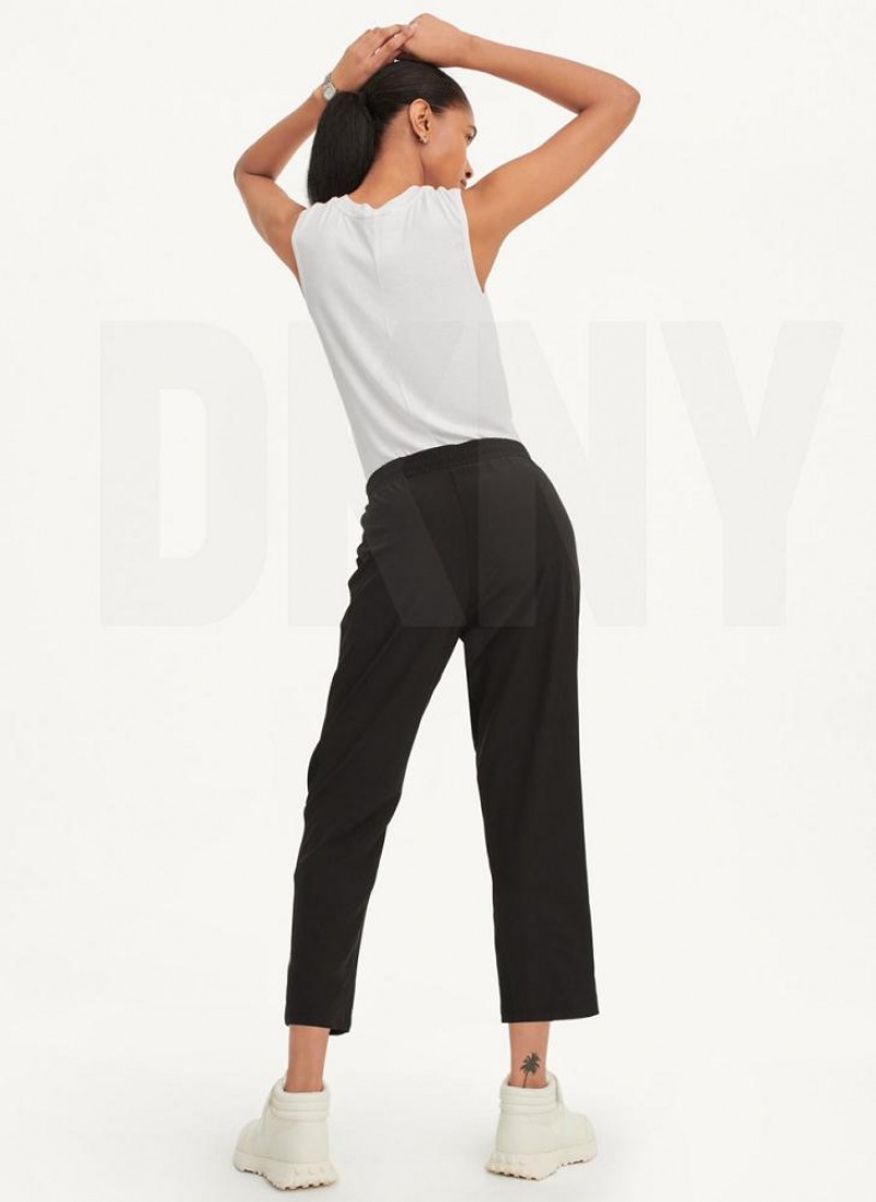 Black DKNY Cropped Cigarette Women's Pants | USA-D0511
