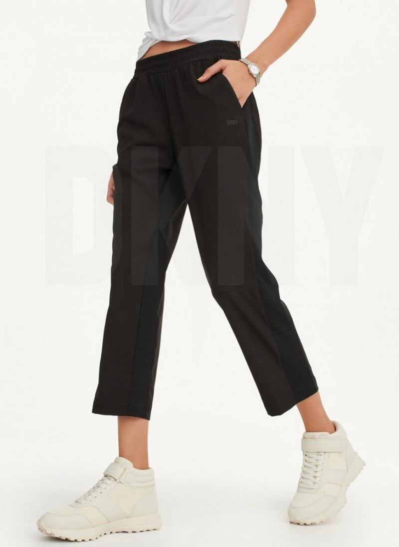 Black DKNY Cropped Cigarette Women\'s Pants | USA-D0511
