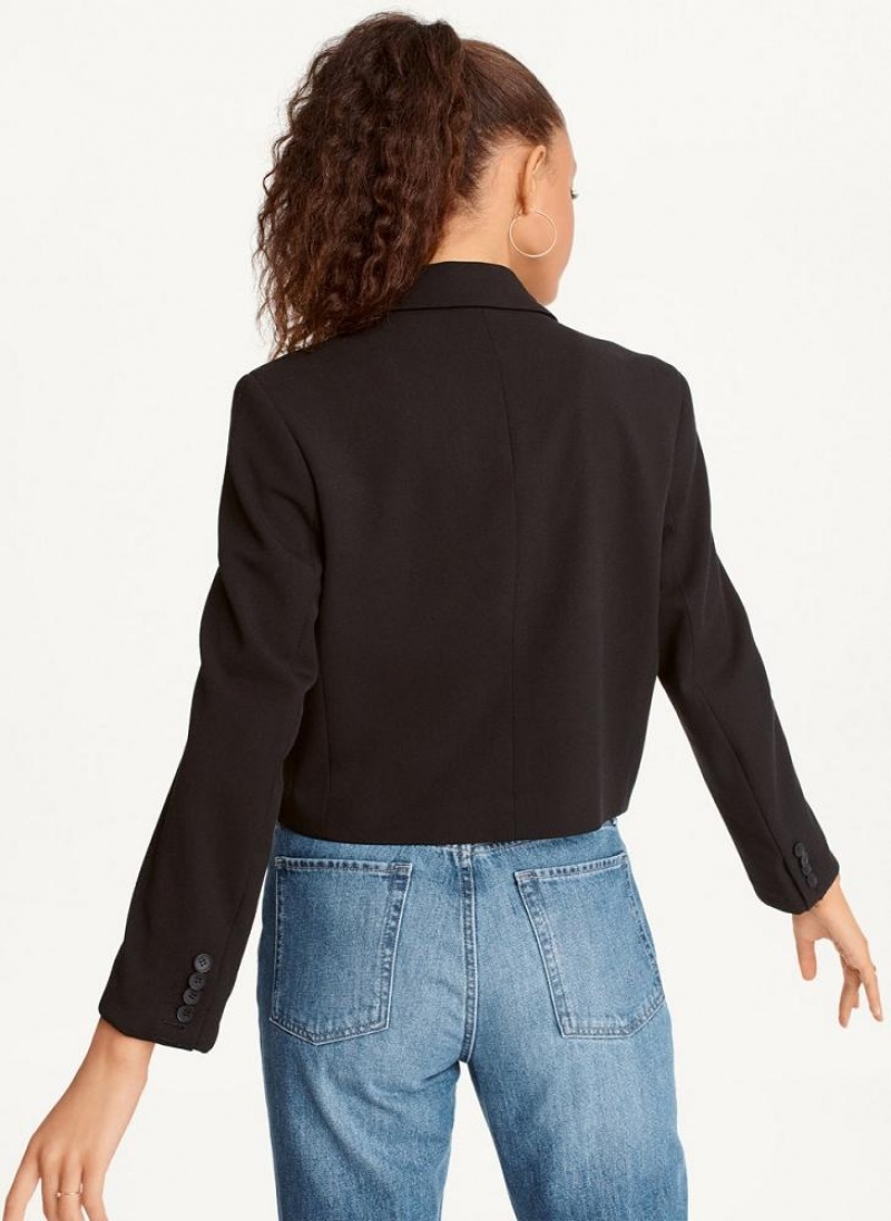 Black DKNY Cropped Women's Blazers | USA-D1140