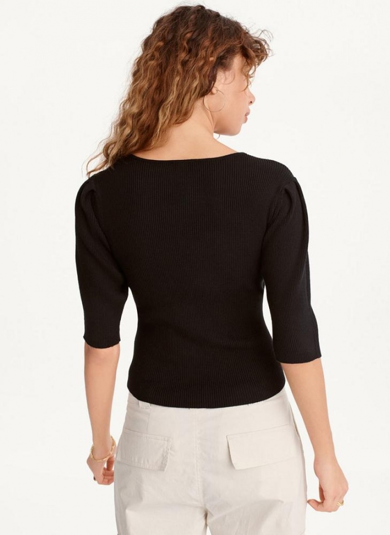 Black DKNY Cut Out Women's Sweaters | USA-D1008