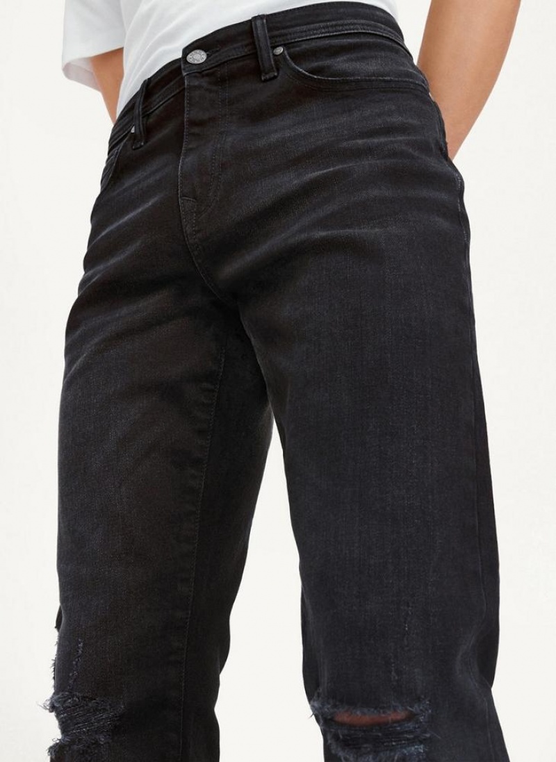Black DKNY Destructed Denim Men's Jeans | USA-D0648