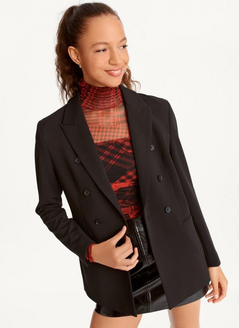Black DKNY Double Breasted Women's Blazers | USA-D1169