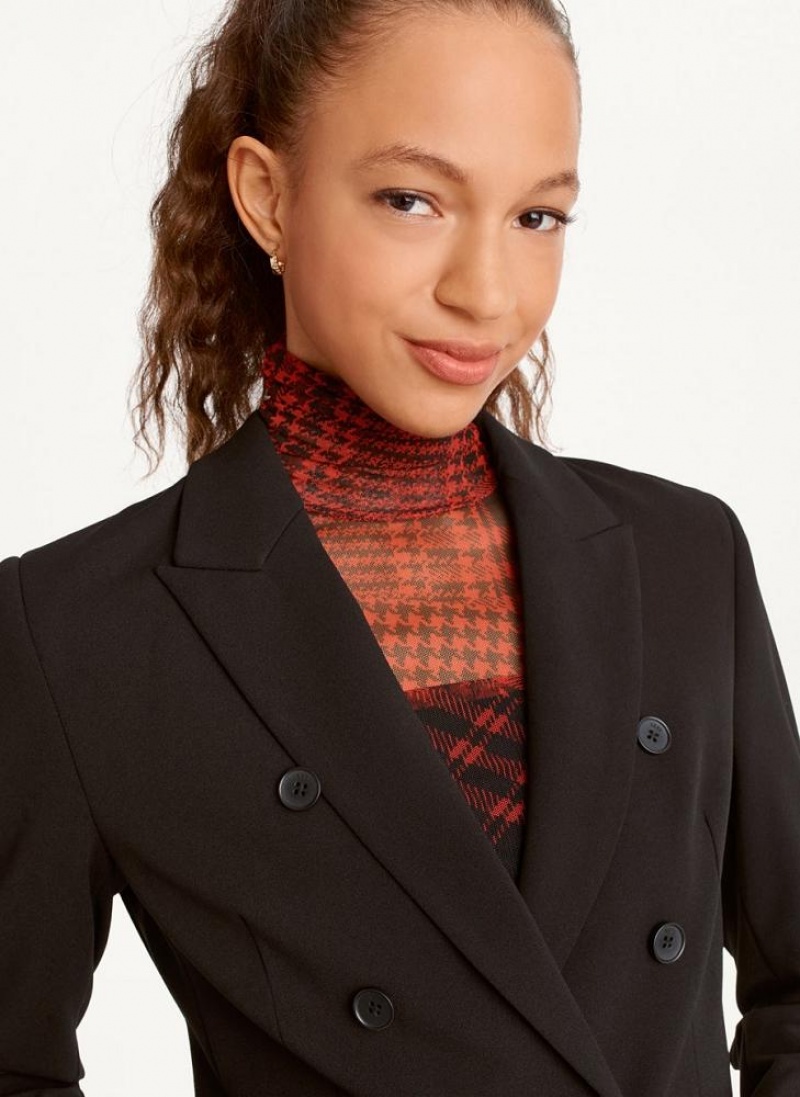 Black DKNY Double Breasted Women's Blazers | USA-D1169