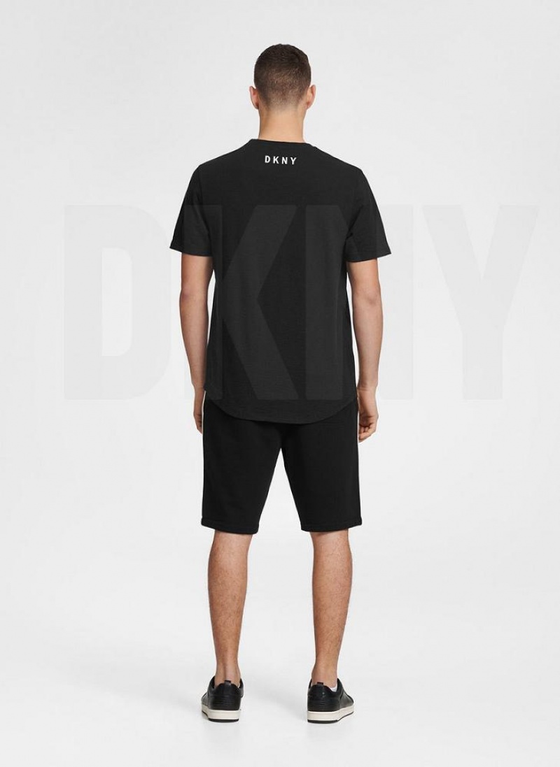 Black DKNY Essential Women's T Shirts | USA-D0963