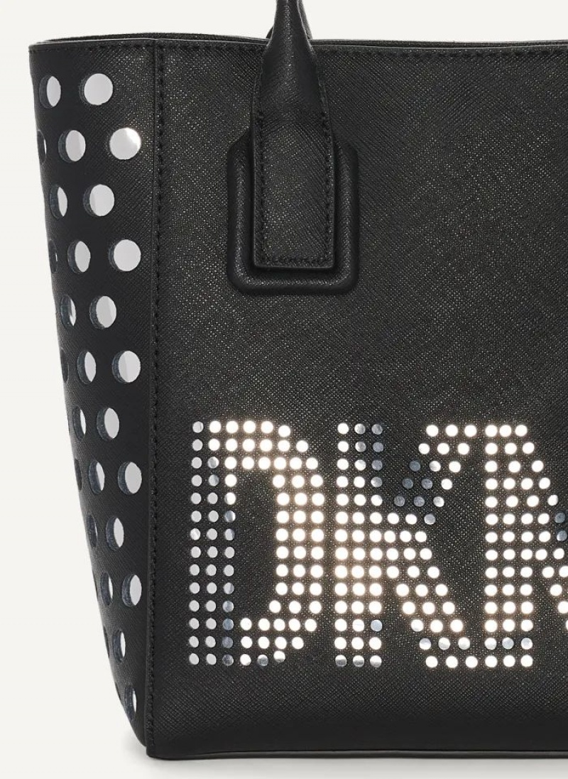 Black DKNY Essex Saffiano Small Bags Tote Bags | USA-D0641