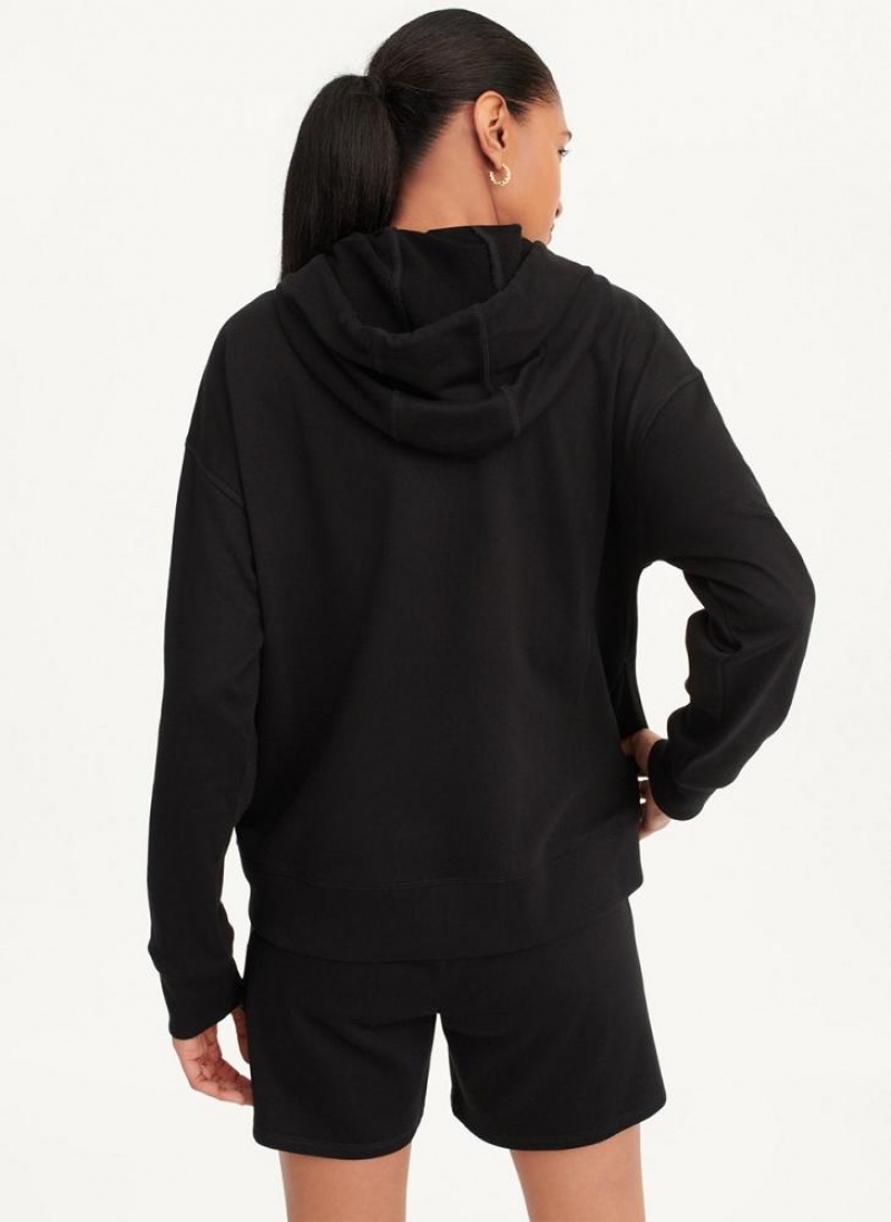 Black DKNY Exploded Applique Logo Women's Hoodies | USA-D0884