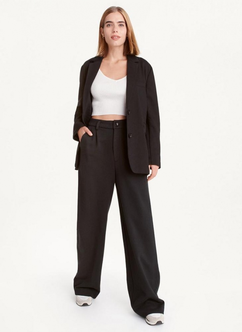 Black DKNY French Terry Soft Women's Blazers | USA-D1210