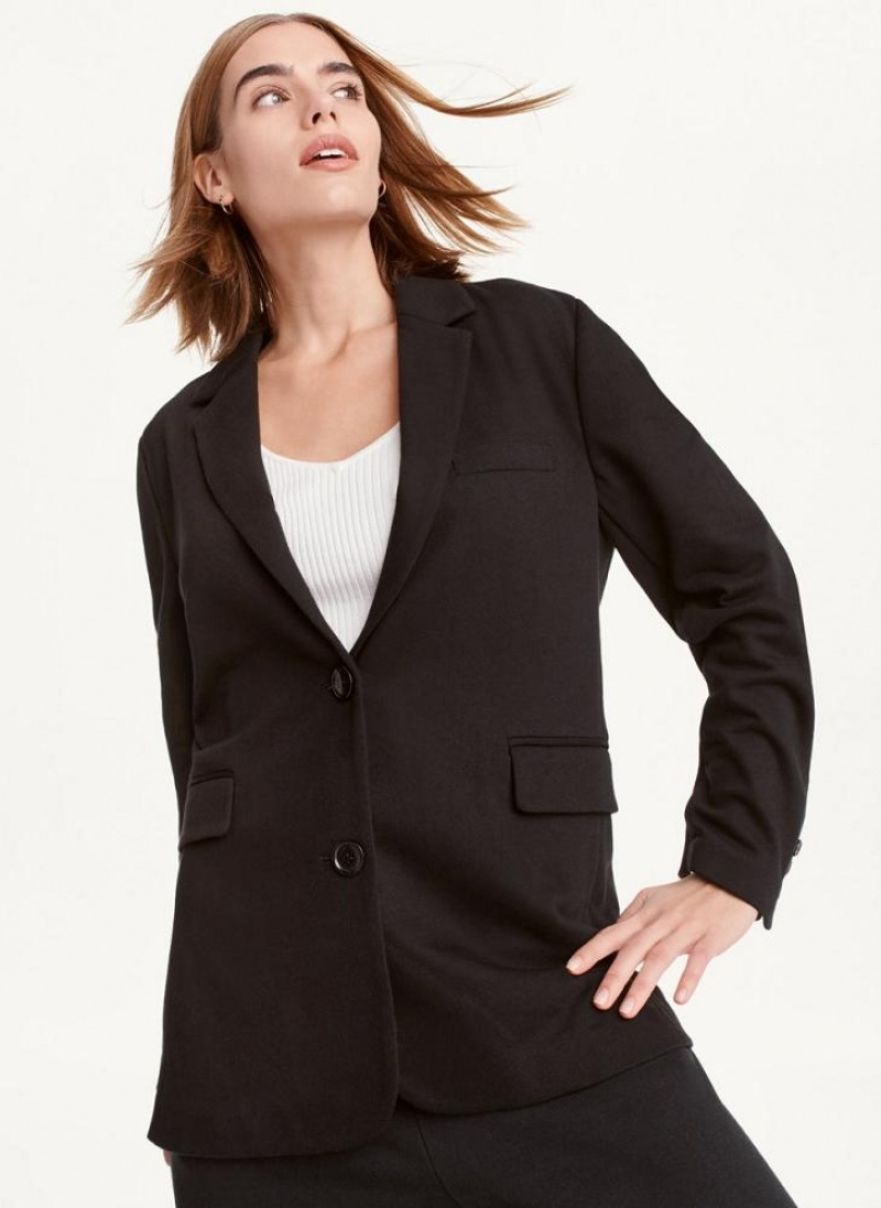 Black DKNY French Terry Soft Women's Blazers | USA-D1210
