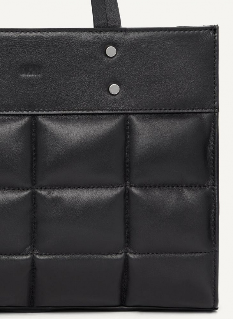Black DKNY Globalist Small Quilted Book Tote Bags Crossbody Bags | USA-D0394