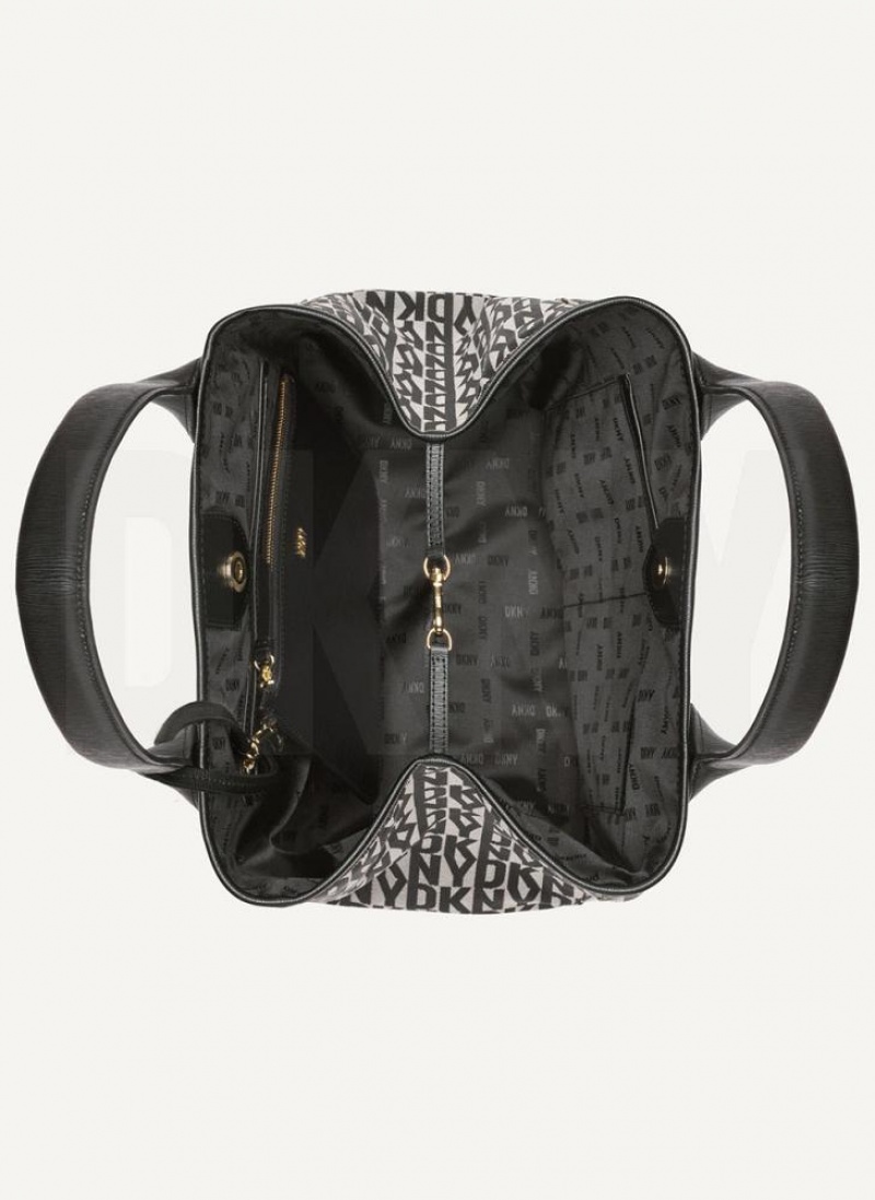 Black DKNY Grayson Large Bags Tote Bags | USA-D0964