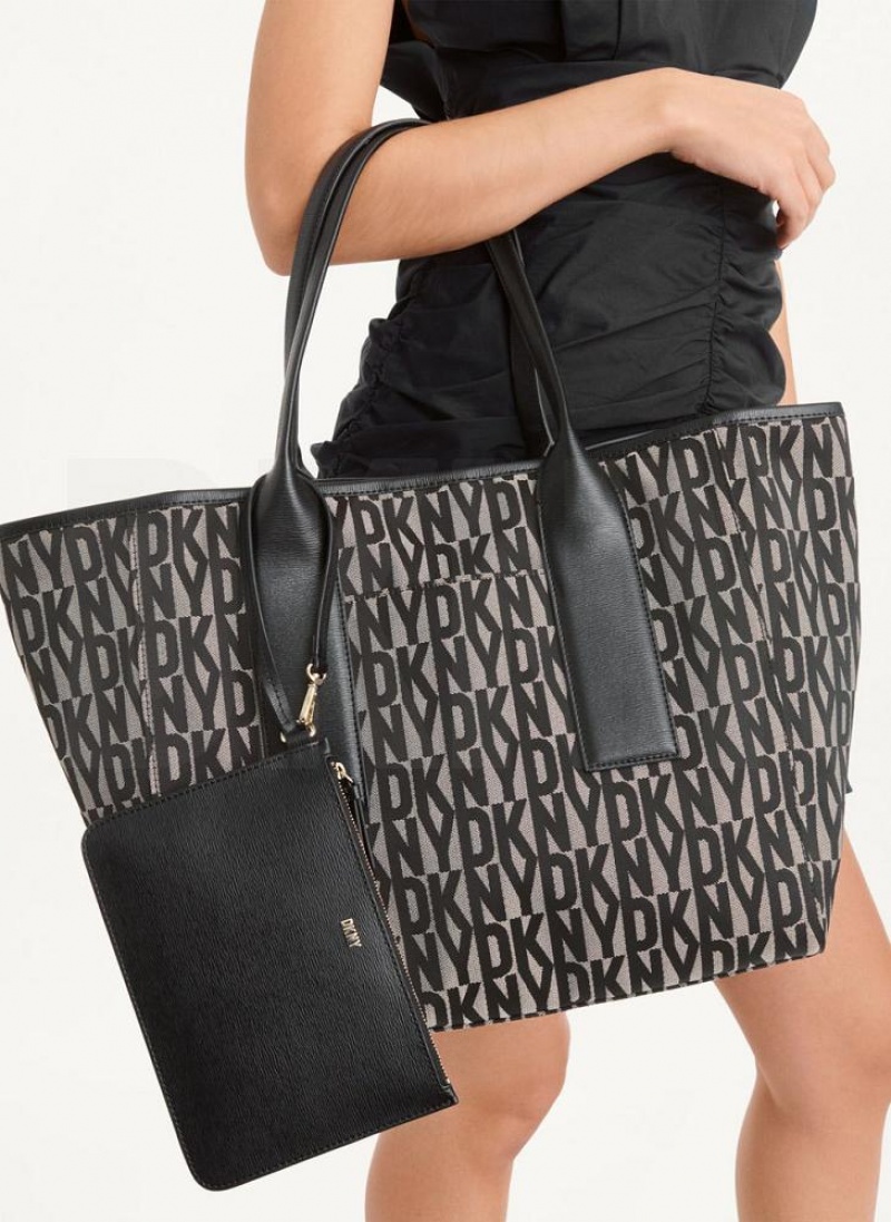 Black DKNY Grayson Large Bags Tote Bags | USA-D0964