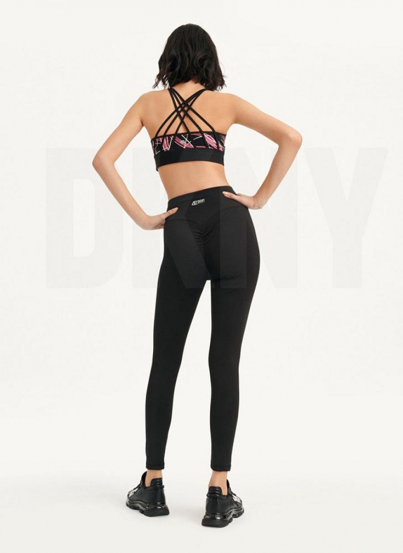 Black DKNY High Waist 7/8 Tight Hug + Lift Tight Women's Leggings | USA-D0493