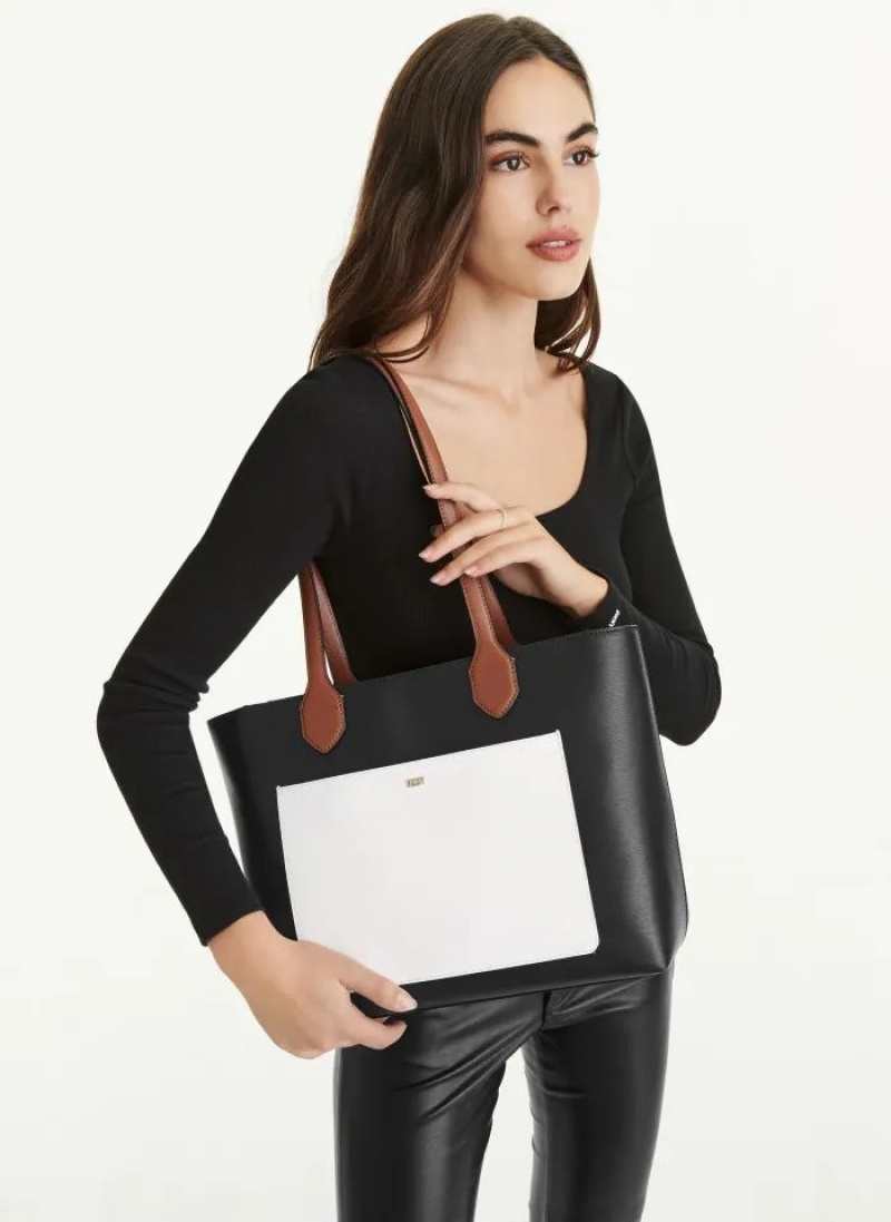 Black DKNY INES PVC Bags Tote Bags | USA-D1154
