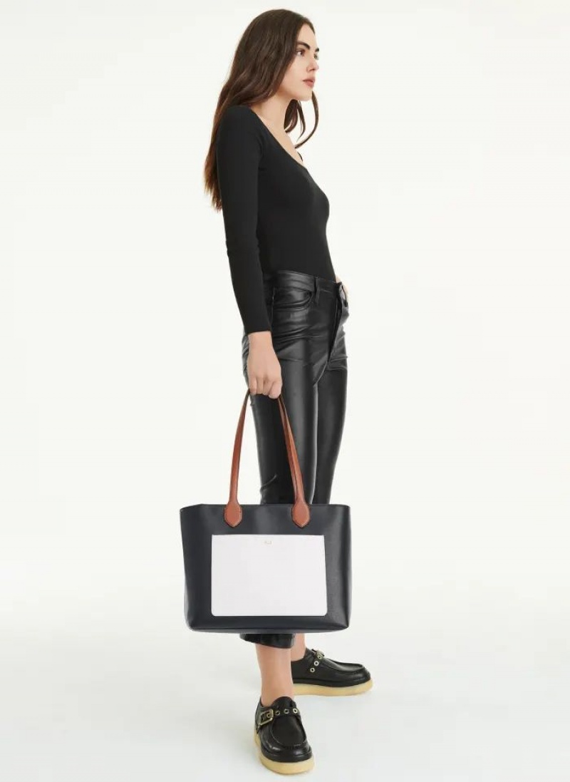 Black DKNY INES PVC Bags Tote Bags | USA-D1154