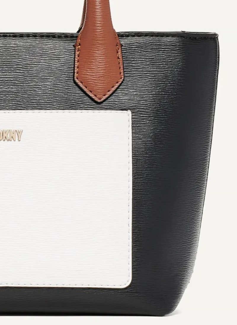 Black DKNY INES PVC MINI TOTE CBODY Bags Tote Bags | USA-D0370