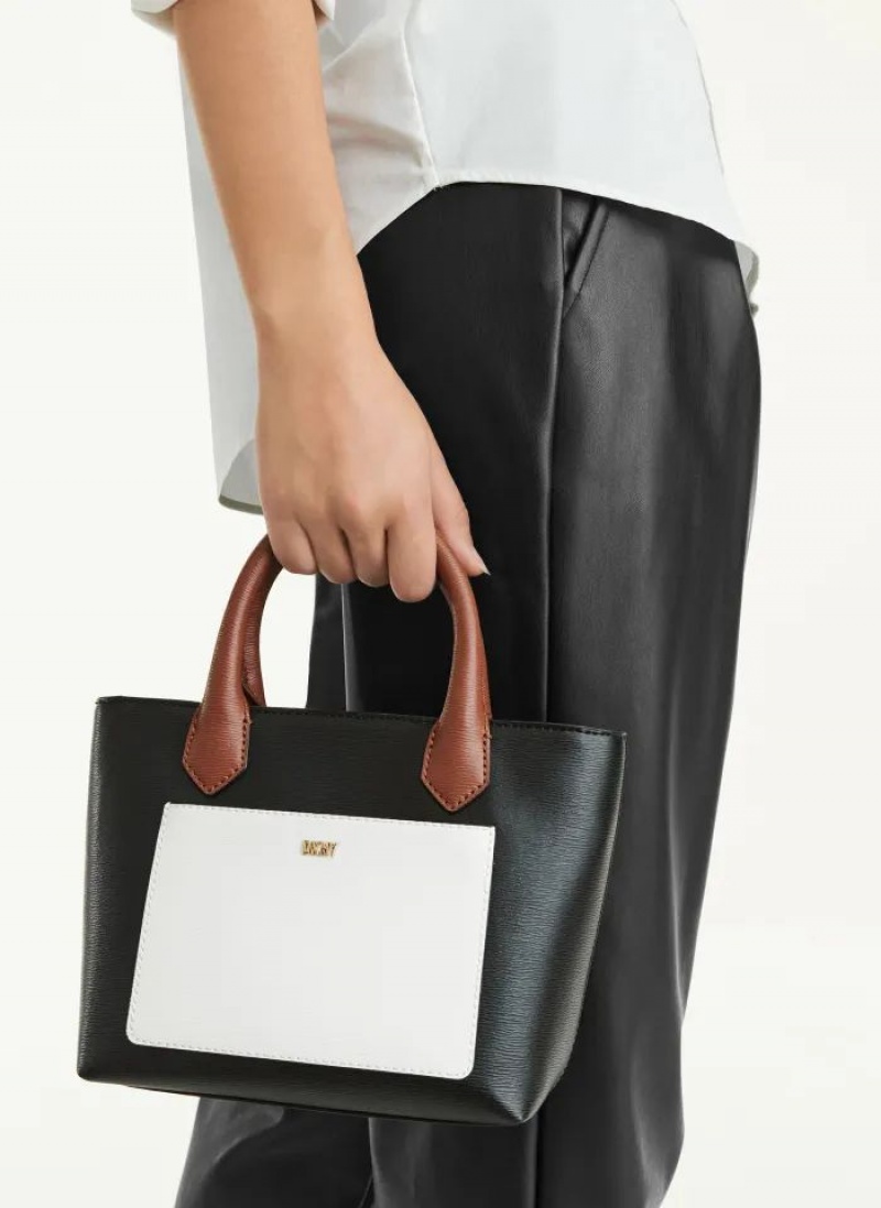 Black DKNY INES PVC MINI TOTE CBODY Bags Tote Bags | USA-D0370