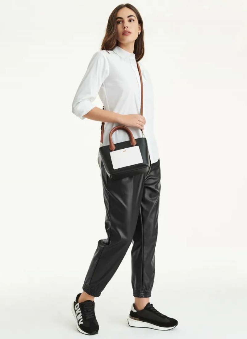 Black DKNY INES PVC MINI TOTE CBODY Bags Tote Bags | USA-D0370