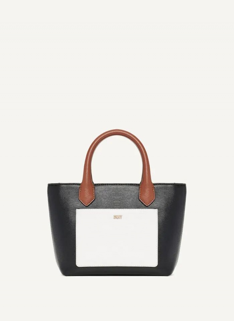 Black DKNY INES PVC MINI TOTE CBODY Bags Tote Bags | USA-D0370