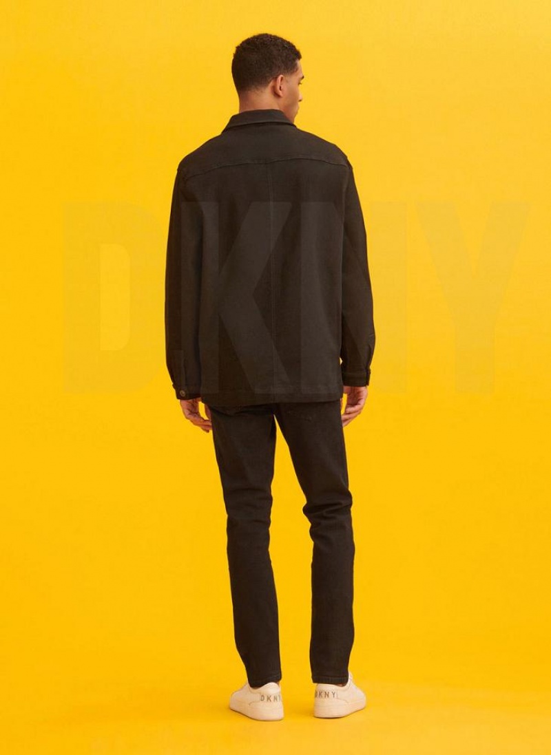 Black DKNY Jeremyville Oversized Men's Jackets | USA-D1802
