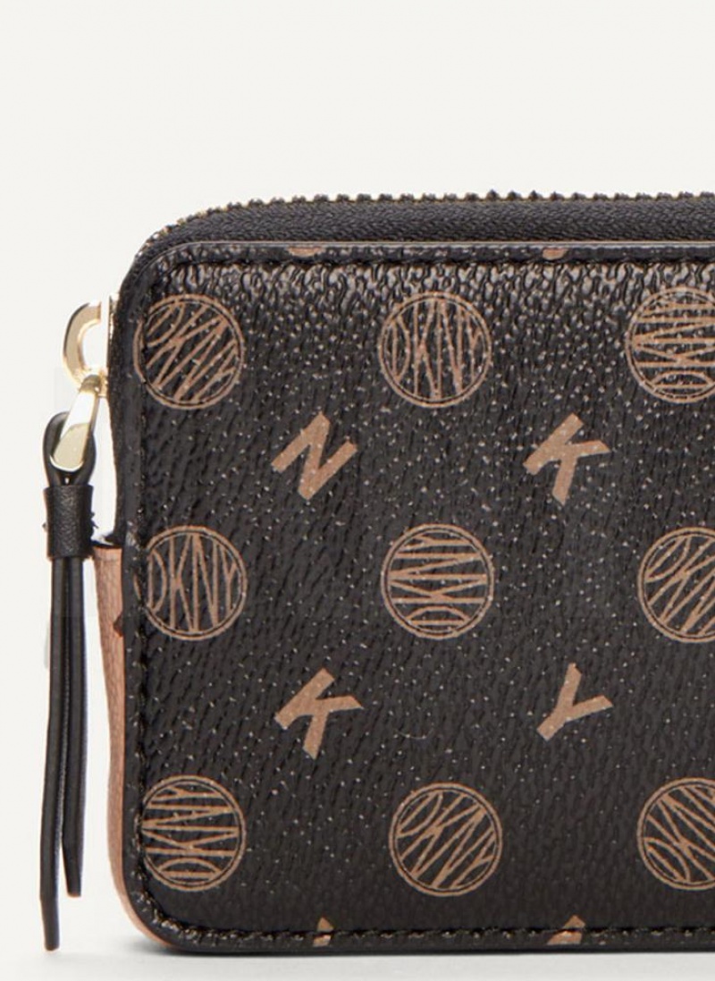 Black DKNY Keyfob Cardcase - Logo Pvc Bags Wallets | USA-D0826