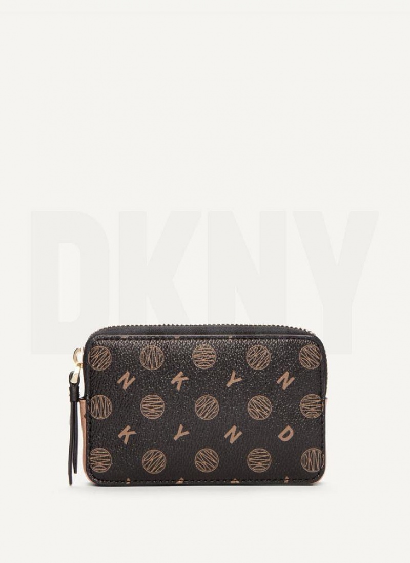 Black DKNY Keyfob Cardcase - Logo Pvc Bags Wallets | USA-D0826