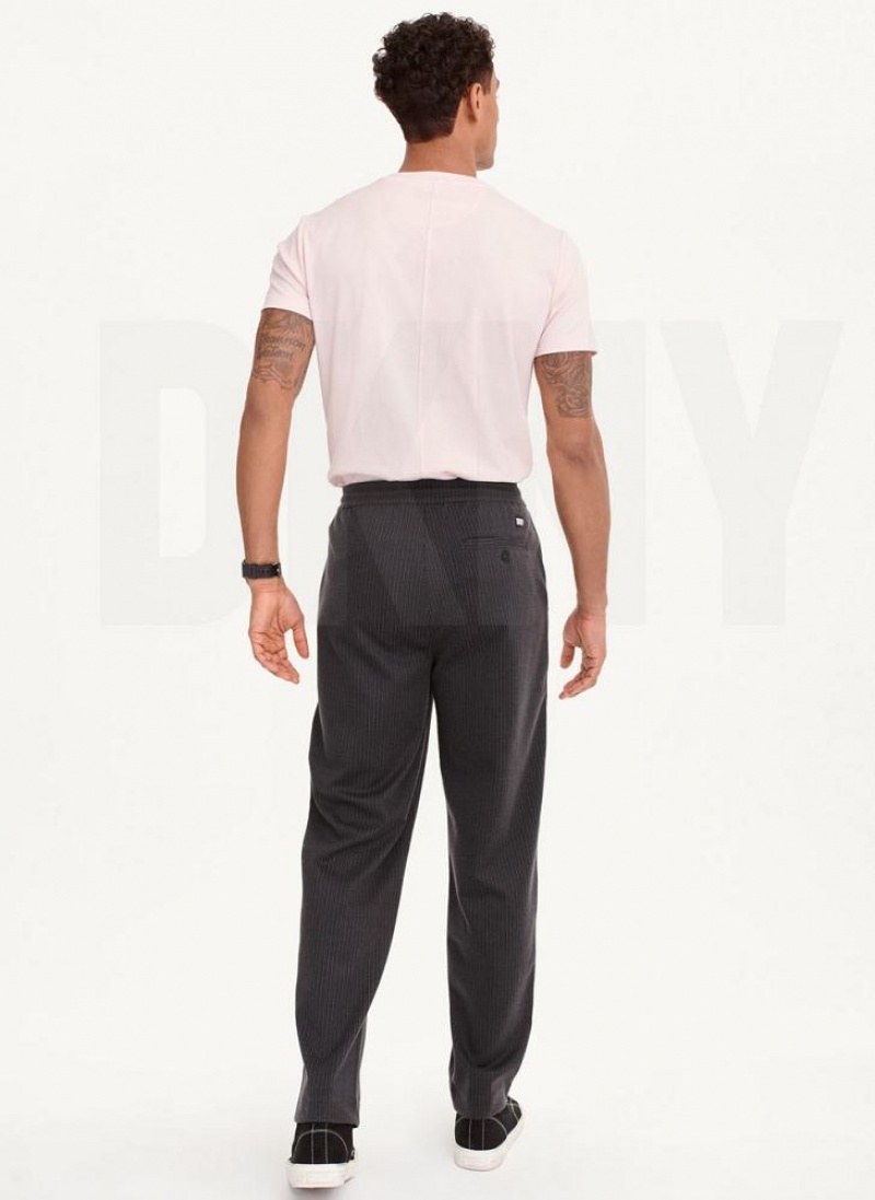 Black DKNY Knit Texture Men's Pants | USA-D1528
