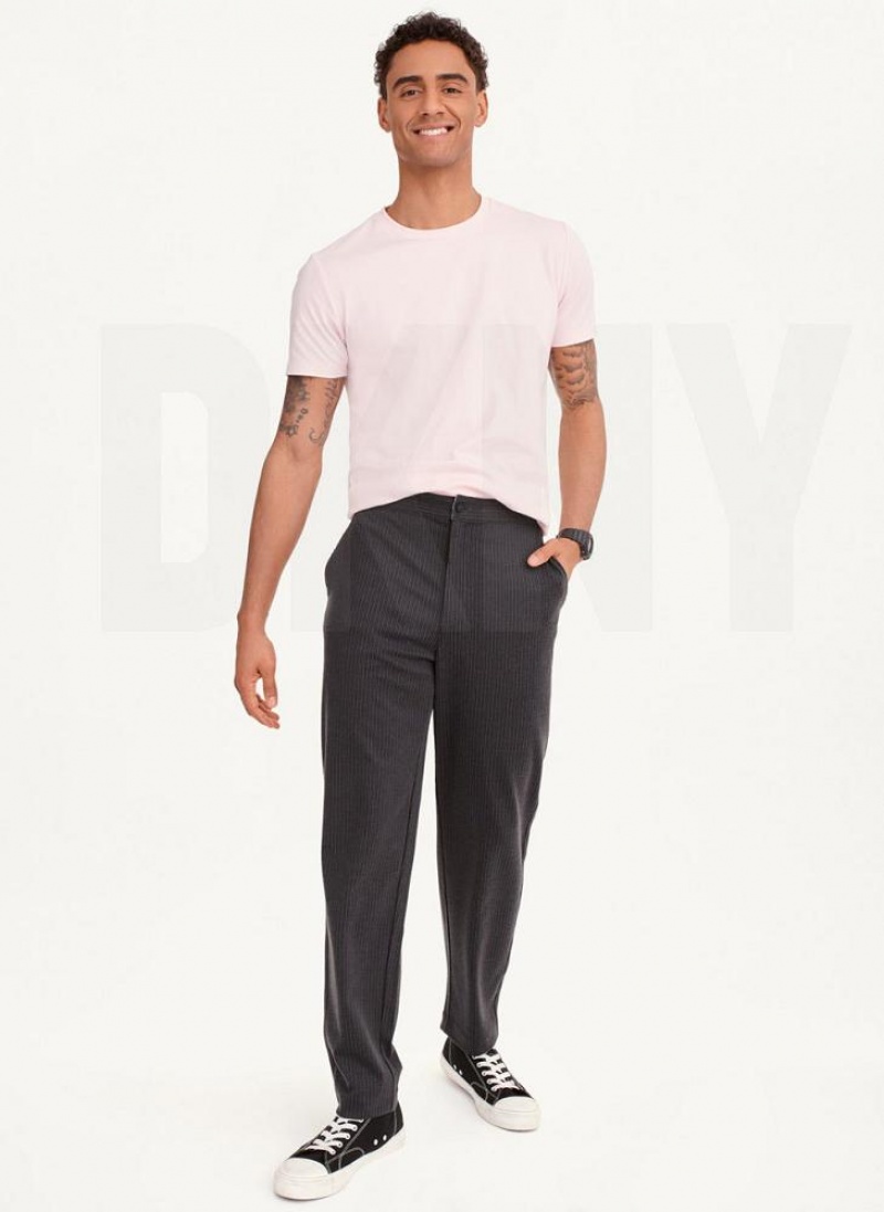 Black DKNY Knit Texture Men's Pants | USA-D1528