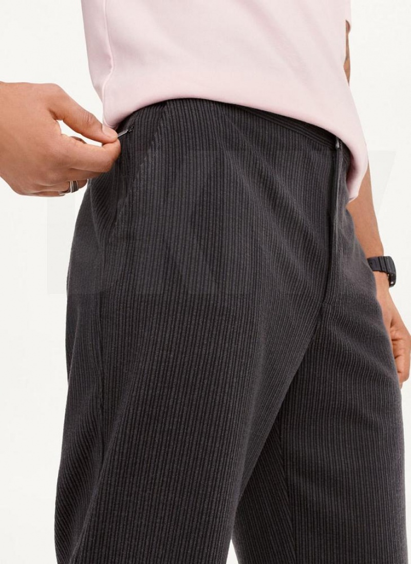 Black DKNY Knit Texture Men's Pants | USA-D1528
