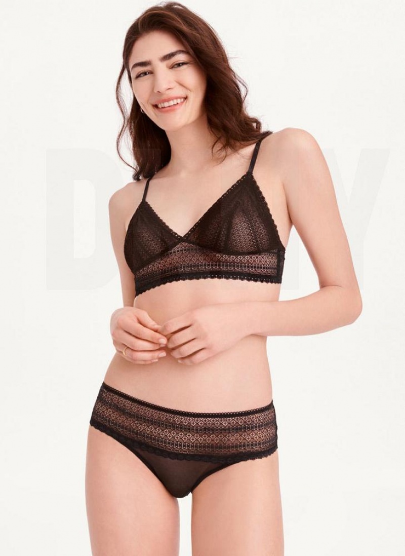 Black DKNY Lace Women's Bralette | USA-D0710