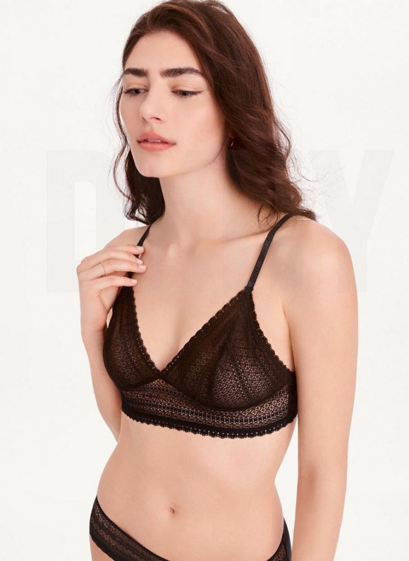 Black DKNY Lace Women\'s Bralette | USA-D0710