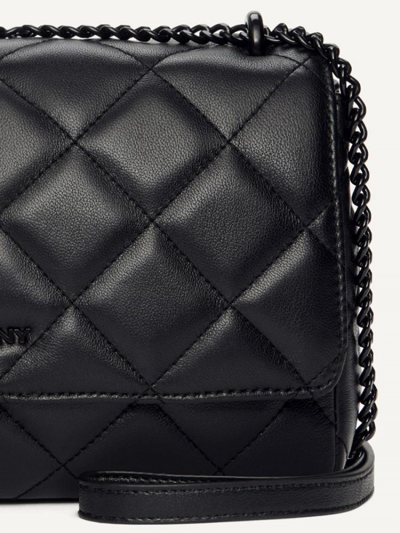 Black DKNY Lara Large Quilted Bags Shoulder Bags | USA-D0247