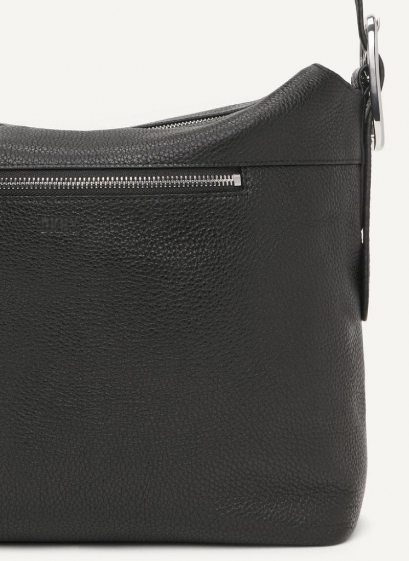 Black DKNY Large Buckle Bags Crossbody Bags | USA-D0834