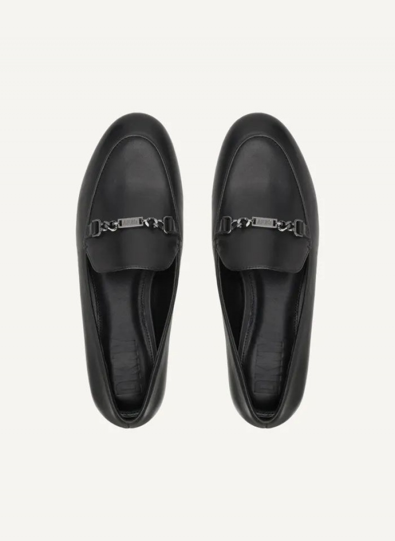 Black DKNY Leona Shoes Loafers | USA-D0523