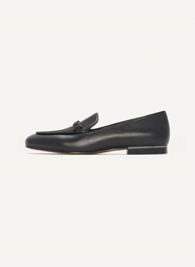 Black DKNY Leona Shoes Loafers | USA-D0523