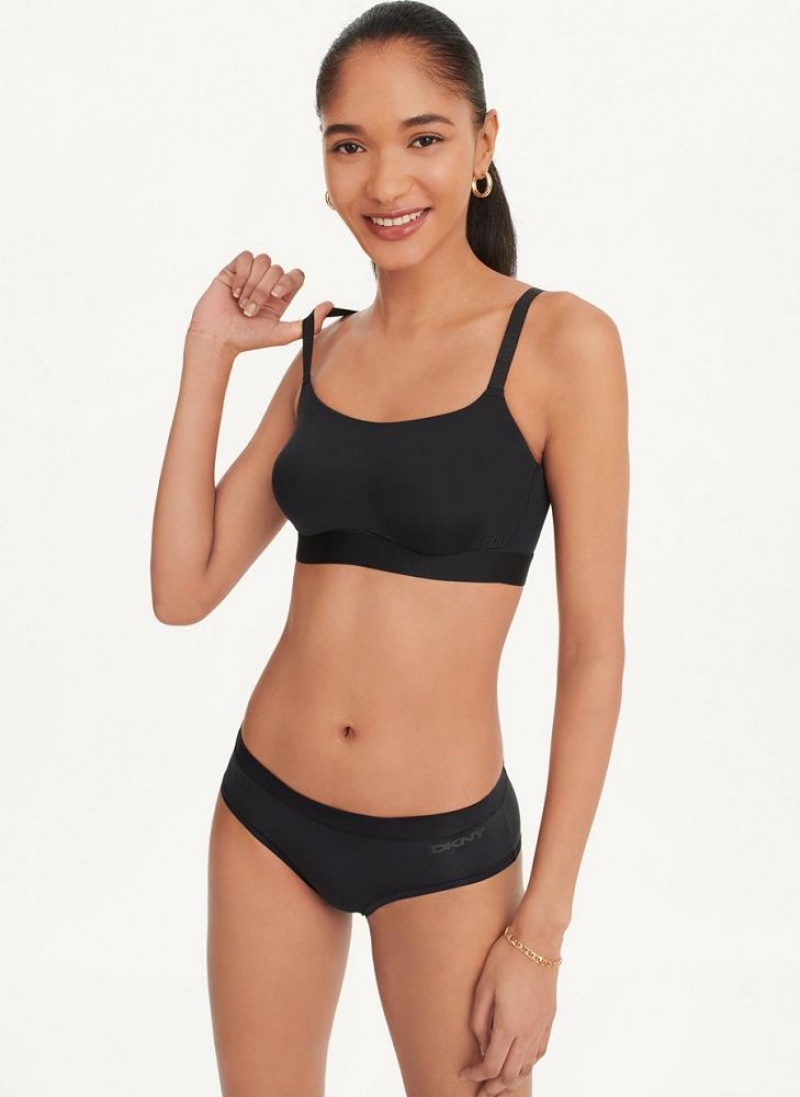 Black DKNY Litewear Active Comfort Women's Bralette | USA-D0890