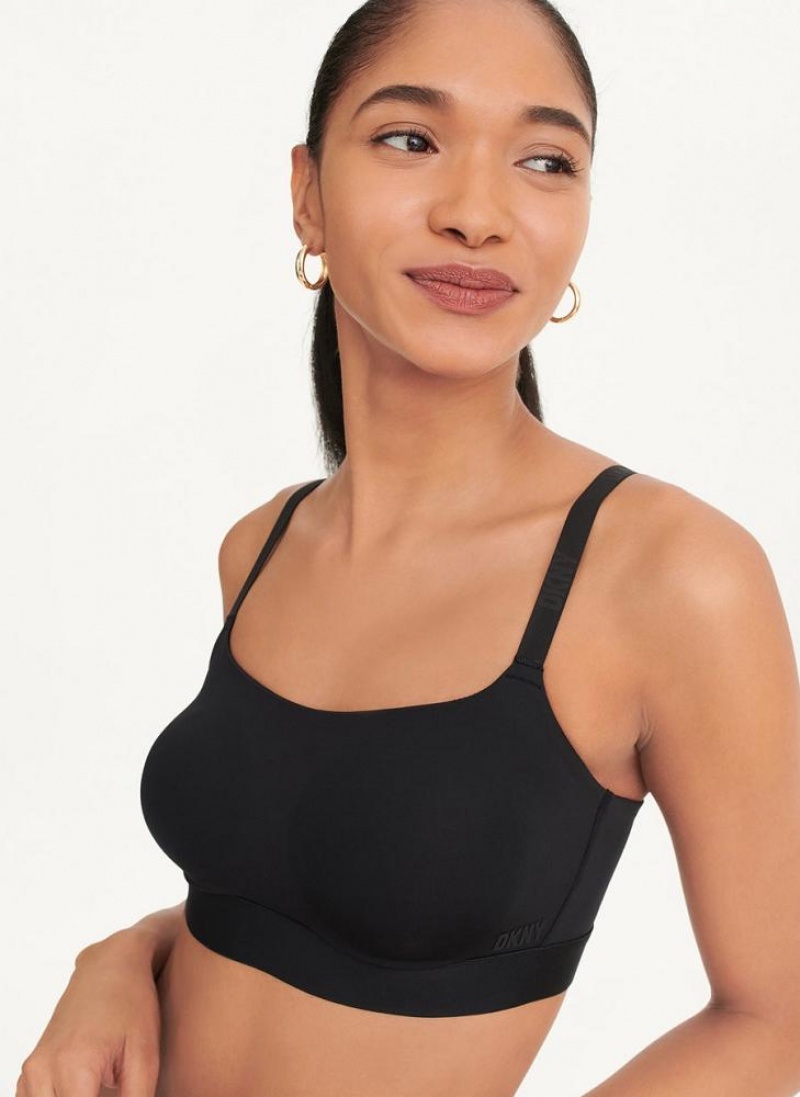 Black DKNY Litewear Active Comfort Women\'s Bralette | USA-D0890