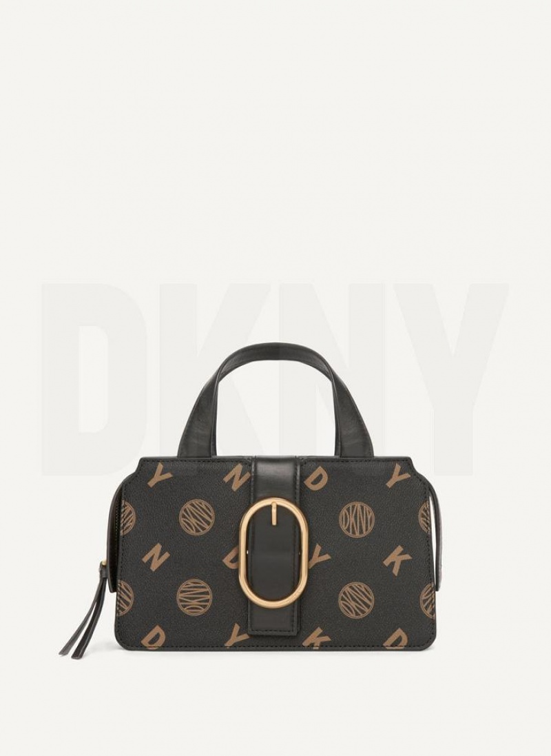 Black DKNY Logo Buckle Bags Crossbody Bags | USA-D0393