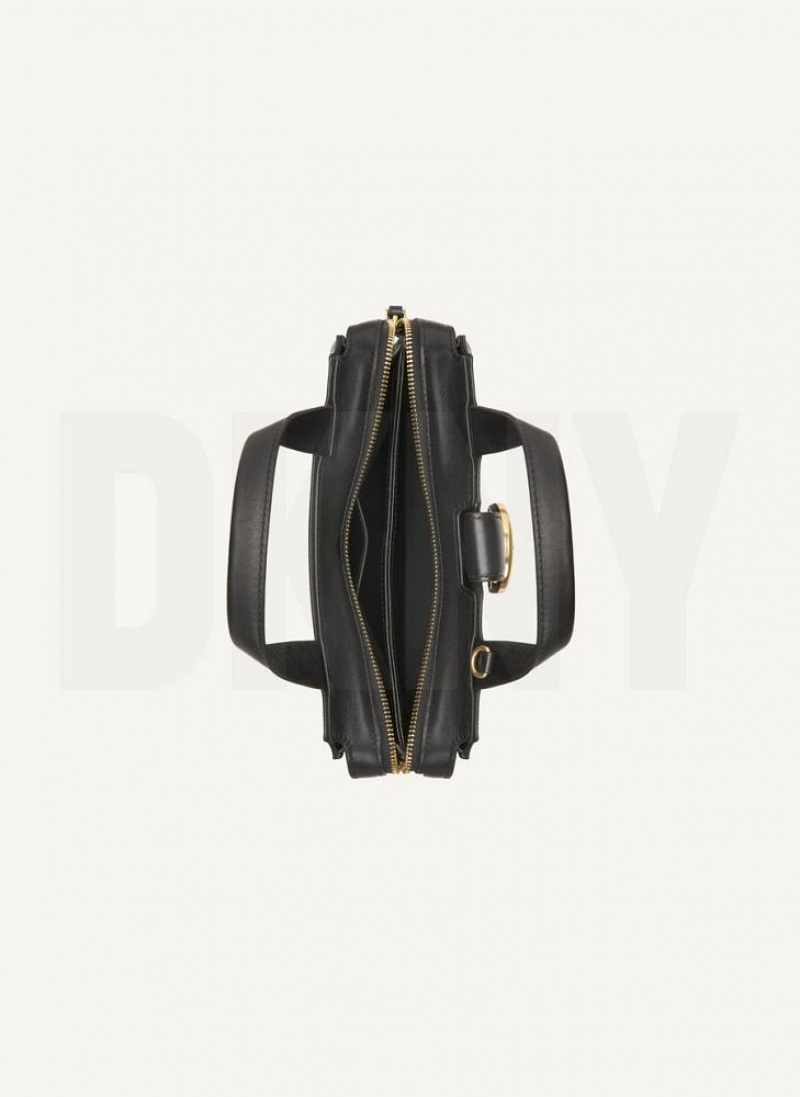 Black DKNY Logo Buckle Bags Crossbody Bags | USA-D0393