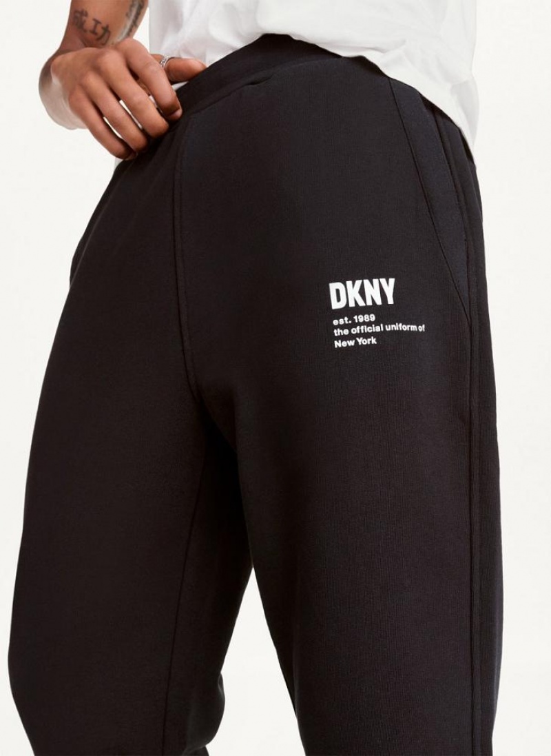 Black DKNY Logo Men's Pants | USA-D1432