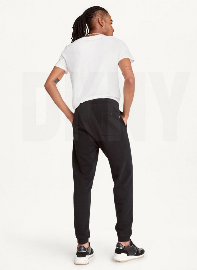 Black DKNY Logo Men's Pants | USA-D1432