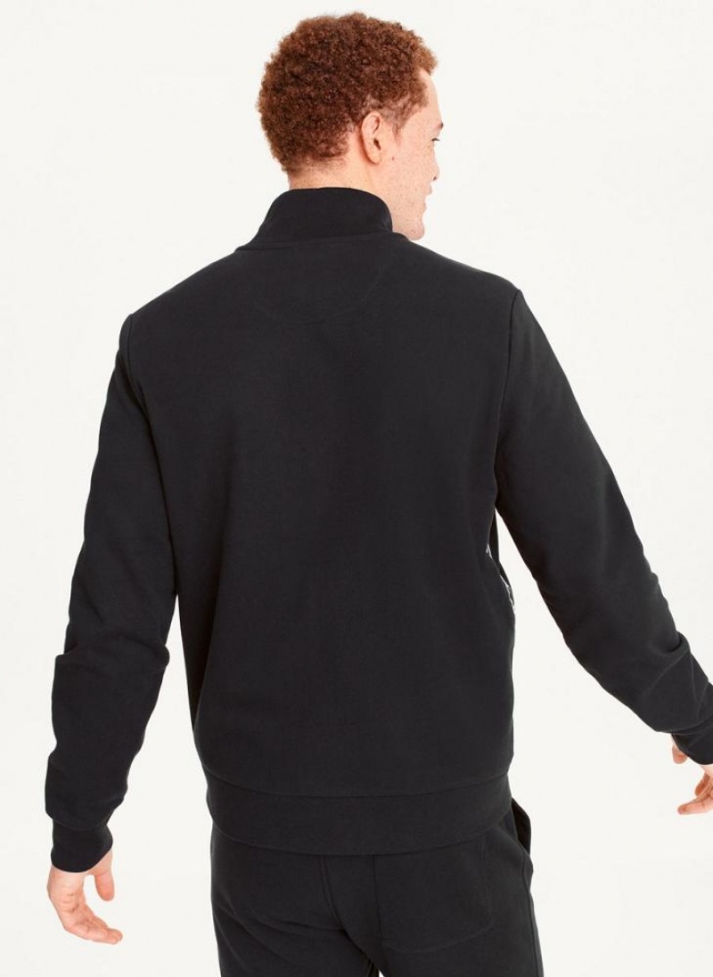 Black DKNY Logo Tape Detail Track Men's Jackets | USA-D1923