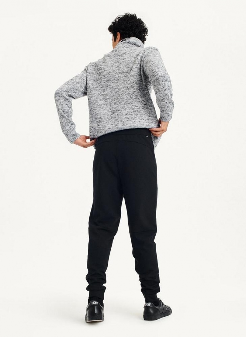 Black DKNY Logo Waistband Men's Joggers | USA-D1475