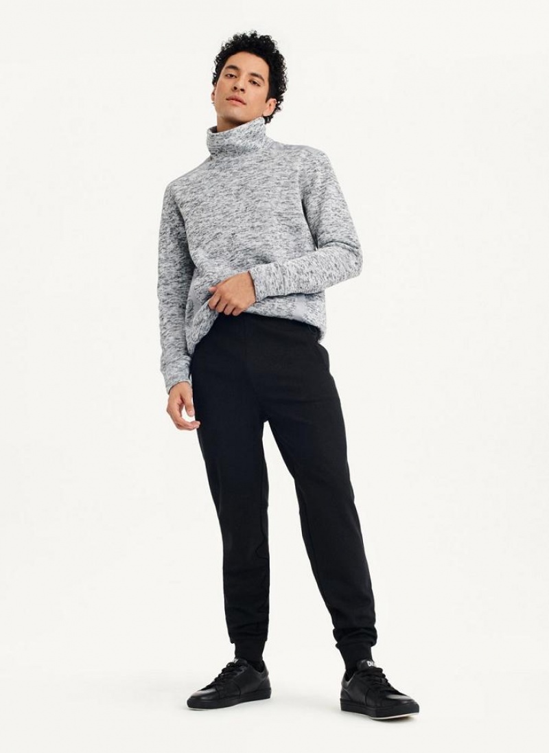 Black DKNY Logo Waistband Men's Joggers | USA-D1475