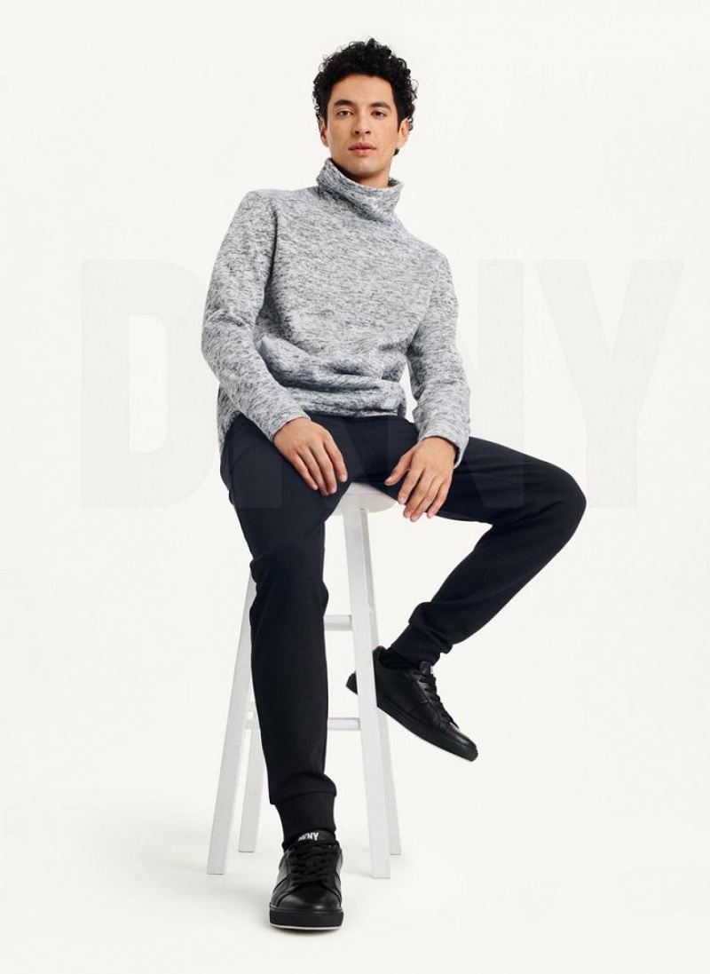 Black DKNY Logo Waistband Men's Joggers | USA-D1475