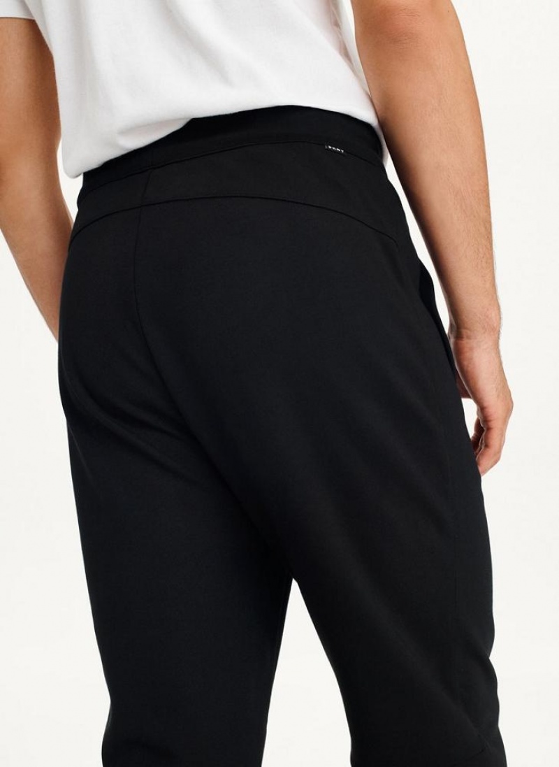 Black DKNY Logo Waistband Men's Joggers | USA-D1475