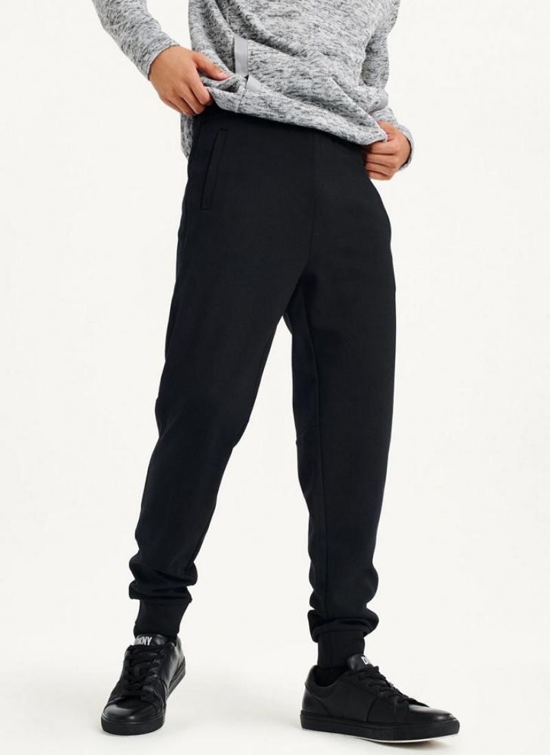 Black DKNY Logo Waistband Men\'s Joggers | USA-D1475