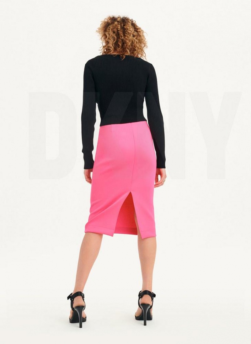 Black DKNY Long Sleeve Cropped Button-Front Cardigan Women's Sweaters | USA-D0374