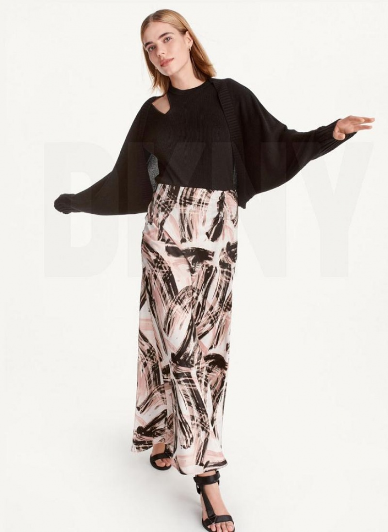 Black DKNY Long Sleeve Cropped Cardigan Women's Sweaters | USA-D1474