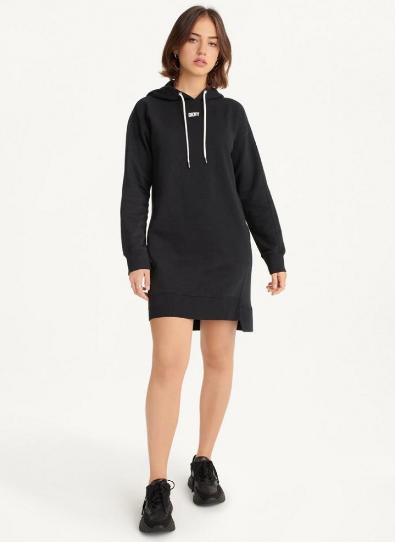 Black DKNY Long Sleeve Sneaker Women's Dresses | USA-D1270