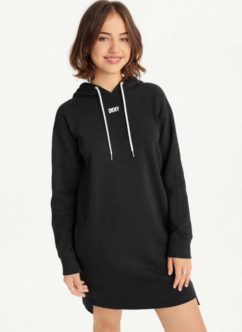 Black DKNY Long Sleeve Sneaker Women\'s Dresses | USA-D1270